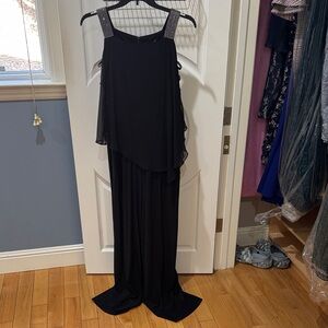 MSK Black Maxi Dress with Silver Accents